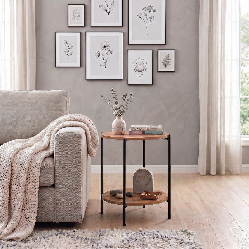 Τραπεζάκι βοηθητικό Argento Megapap χρώμα pine oak 43x43x60εκ. Τραπεζάκι βοηθητικό Argento Megapap χρώμα pine oak 43x43x60εκ.