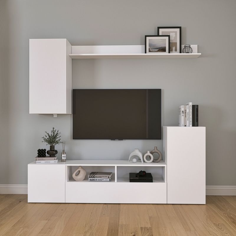 Σύνθεση τηλεόρασης Rodos Megapap χρώμα λευκό 210,2x36x90,4εκ. Σύνθεση τηλεόρασης Rodos Megapap χρώμα λευκό 210,2x36x90,4εκ.