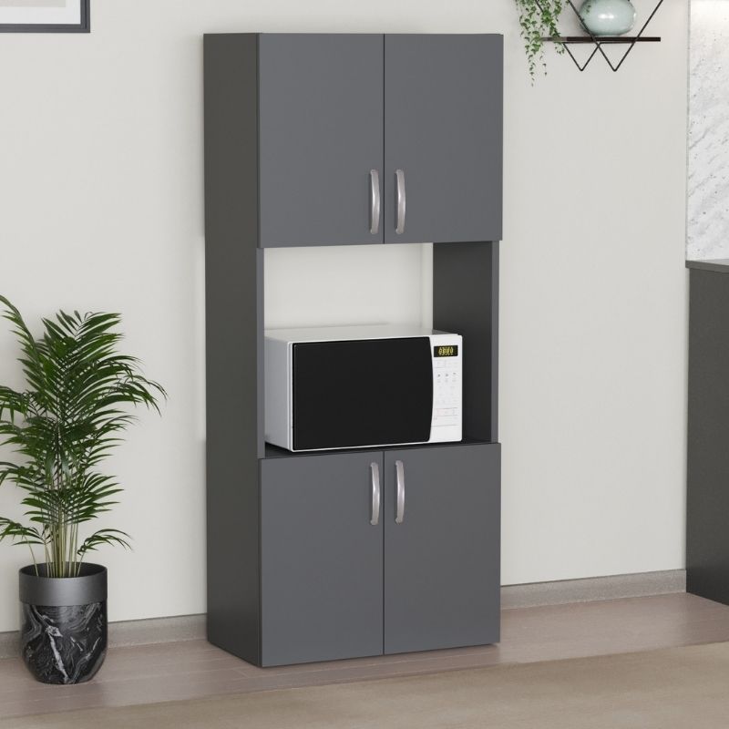 Ντουλάπα κουζίνας Armado Megapap χρώμα ανθρακί 60x32x140εκ. Ντουλάπα κουζίνας Armado Megapap χρώμα ανθρακί 60x32x140εκ.