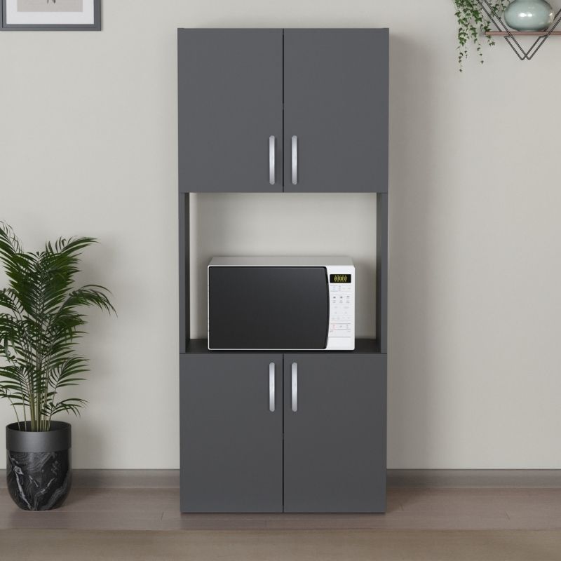 Ντουλάπα κουζίνας Armado Megapap χρώμα ανθρακί 60x32x140εκ. Ντουλάπα κουζίνας Armado Megapap χρώμα ανθρακί 60x32x140εκ.