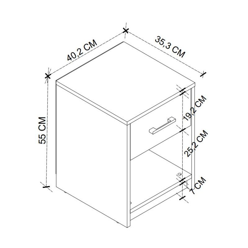 Κομοδίνο Scoty Megapap χρώμα λευκό 40,2x35,3x55εκ. Κομοδίνο Scoty Megapap χρώμα λευκό 40,2x35,3x55εκ.