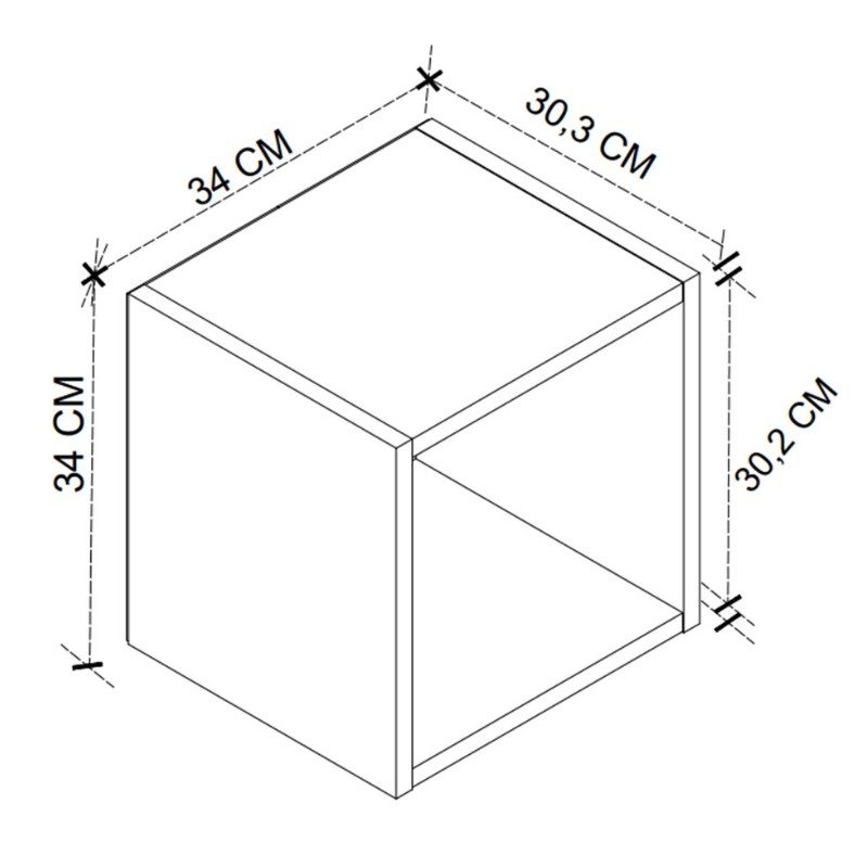 Κομοδίνο επιτοίχιο Beny Megapap χρώμα λευκό 34x30,3x34εκ. Κομοδίνο επιτοίχιο Beny Megapap χρώμα λευκό 34x30,3x34εκ.
