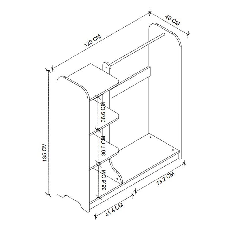 Έπιπλο εισόδου Rozesme Megapap χρώμα λευκό 120x40x135εκ. Έπιπλο εισόδου Rozesme Megapap χρώμα λευκό 120x40x135εκ.