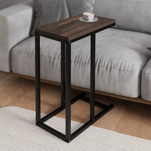 Τραπεζάκι βοηθητικό Agiro Megapap χρώμα rustic καρυδί 45,7x25,5x62,9εκ.