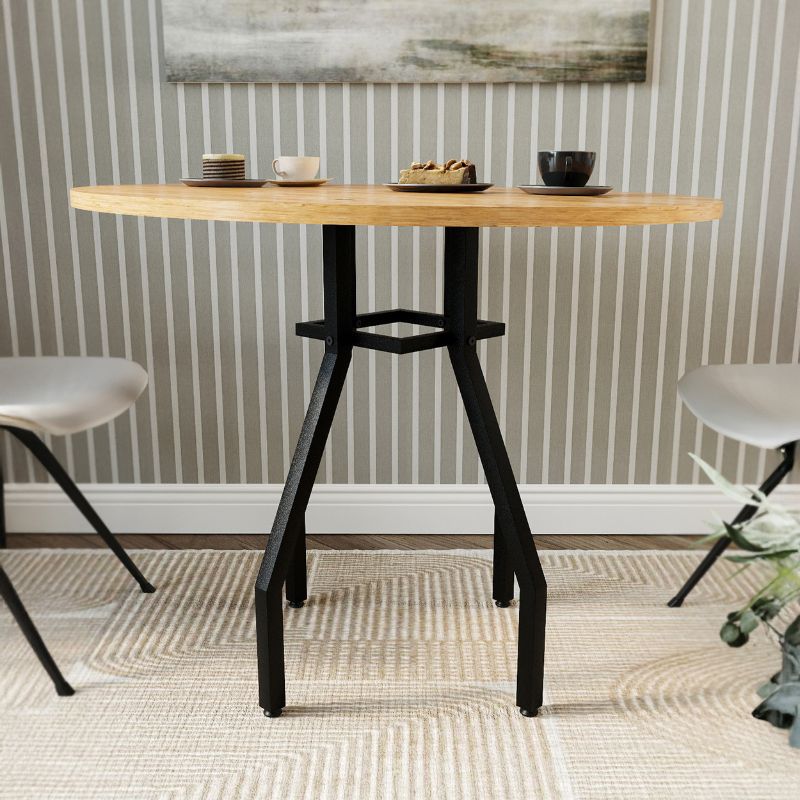 Τραπέζι Roma Megapap χρώμα pine oak Ø80x75εκ. Τραπέζι Roma Megapap χρώμα pine oak Ø80x75εκ.