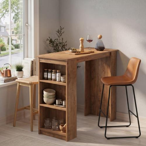 Τραπέζι μπαρ Toska Megapap χρώμα pine oak 120x50x103,6εκ.