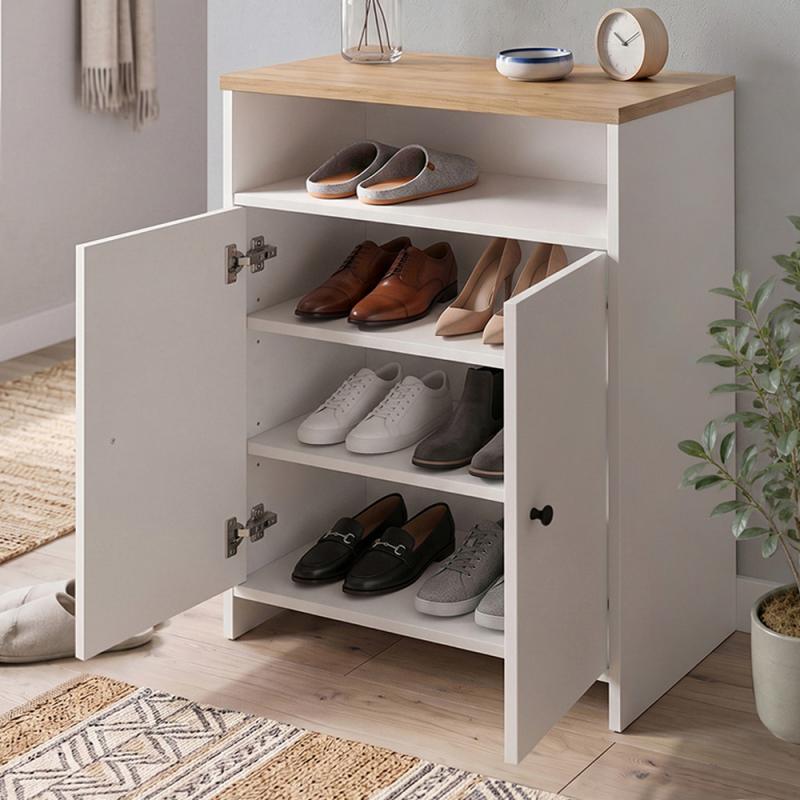 Παπουτσοθήκη - Ντουλάπι Efsun Megapap χρώμα λευκό - sapphire oak 62x35x86εκ. Παπουτσοθήκη - Ντουλάπι Efsun Megapap χρώμα λευκό - sapphire oak 62x35x86εκ.