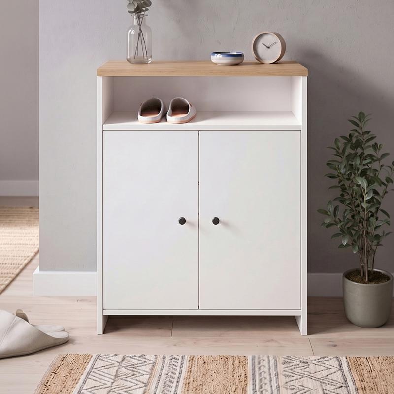 Παπουτσοθήκη - Ντουλάπι Efsun Megapap χρώμα λευκό - sapphire oak 62x35x86εκ. Παπουτσοθήκη - Ντουλάπι Efsun Megapap χρώμα λευκό - sapphire oak 62x35x86εκ.