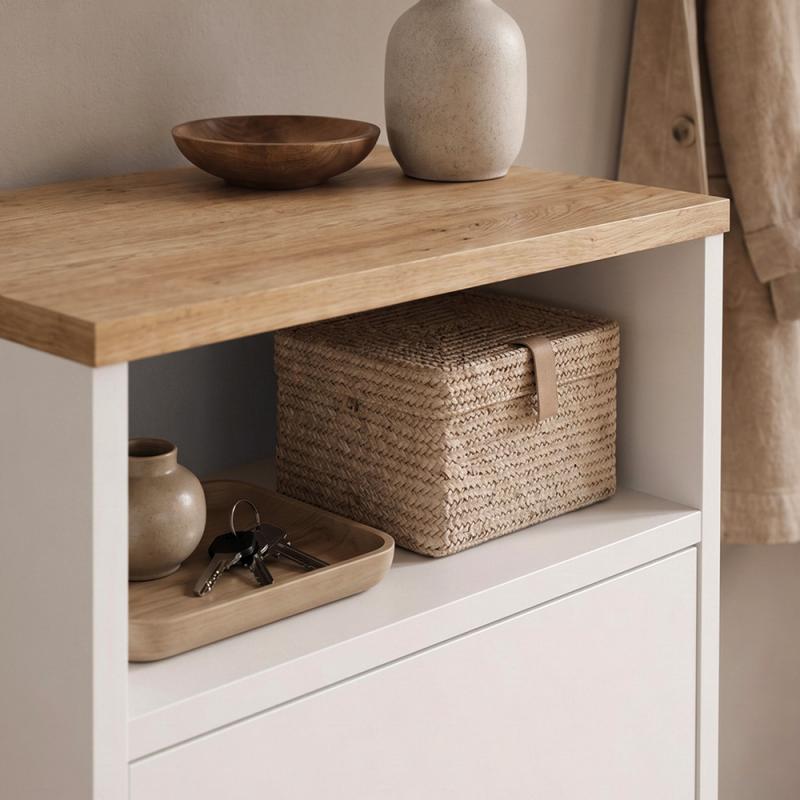 Παπουτσοθήκη - Ντουλάπι Talsa Megapap χρώμα λευκό - sapphire oak 50x35,3x86εκ. Παπουτσοθήκη - Ντουλάπι Talsa Megapap χρώμα λευκό - sapphire oak 50x35,3x86εκ.