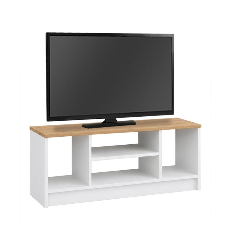 Έπιπλο τηλεόρασης Bahama Megapap χρώμα λευκό - sapphire oak 120x35x46,5εκ. Έπιπλο τηλεόρασης Bahama Megapap χρώμα λευκό - sapphire oak 120x35x46,5εκ.