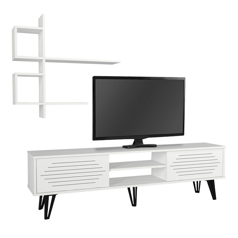 Σύνθεση τηλεόρασης Salerno Megapap χρώμα λευκό 180x35x51εκ. Σύνθεση τηλεόρασης Salerno Megapap χρώμα λευκό 180x35x51εκ.