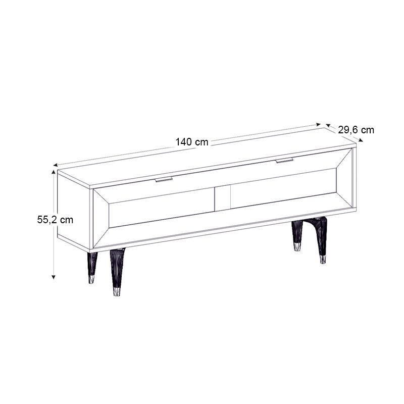 Έπιπλο τηλεόρασης Sirona Megapap χρώμα sapphire oak 140x30x55εκ. Έπιπλο τηλεόρασης Sirona Megapap χρώμα sapphire oak 140x30x55εκ.