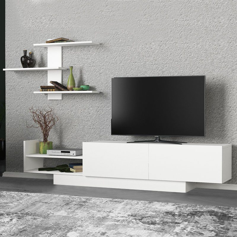 Σύνθεση τηλεόρασης Egemen Megapap χρώμα λευκό 180x32x40εκ.