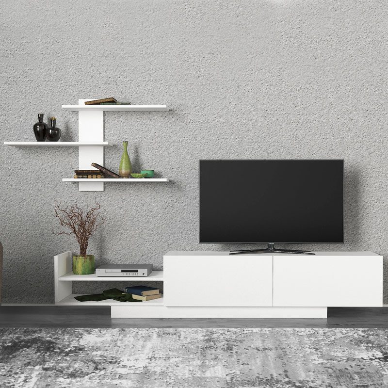 Σύνθεση τηλεόρασης Egemen Megapap χρώμα λευκό 180x32x40εκ.