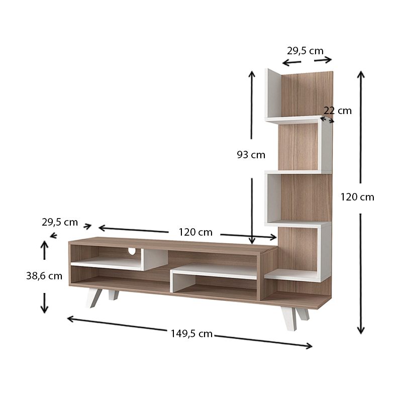 Έπιπλο τηλεόρασης Granada Megapap χρώμα λευκό - cordoba 149,5x29,5x120εκ. Έπιπλο τηλεόρασης Granada Megapap χρώμα λευκό - cordoba 149,5x29,5x120εκ.