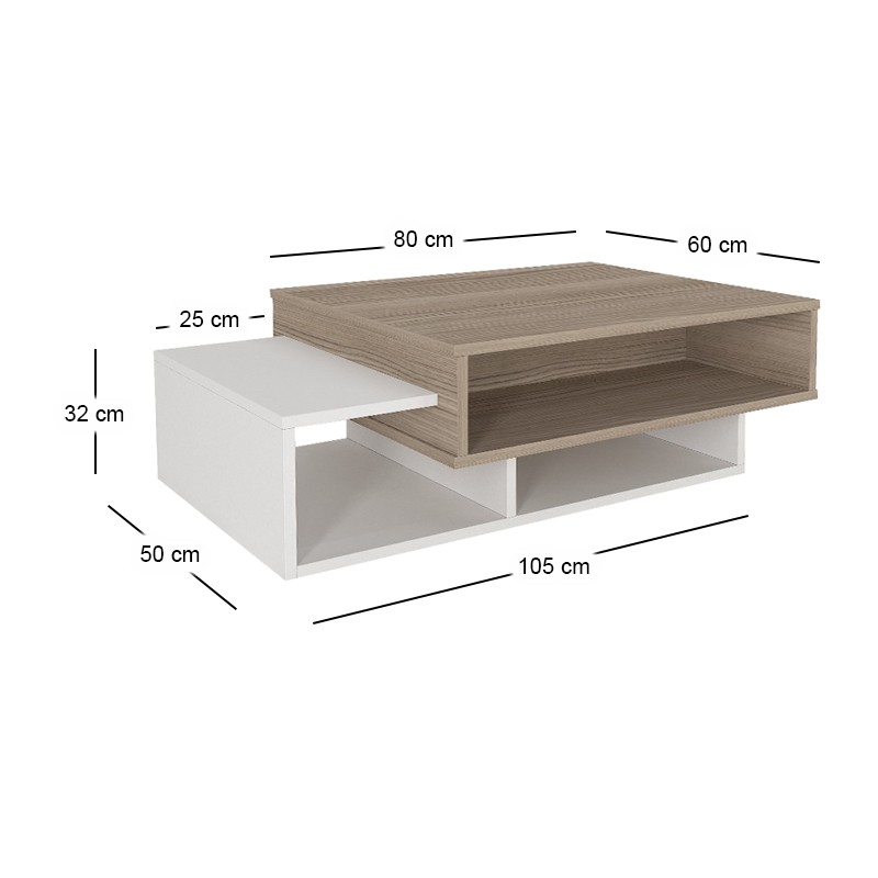 Τραπεζάκι σαλονιού Tab Megapap χρώμα λευκό - cordoba 105x60x32εκ. Τραπεζάκι σαλονιού Tab Megapap χρώμα λευκό - cordoba 105x60x32εκ.