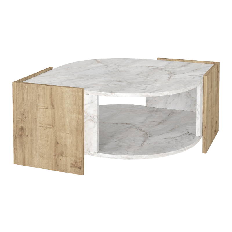 Τραπεζάκι σαλονιού Marbel Megapap χρώμα sapphire oak - λευκό εφέ μαρμάρου 75x75x40εκ. Τραπεζάκι σαλονιού Marbel Megapap χρώμα sapphire oak - λευκό εφέ μαρμάρου 75x75x40εκ.