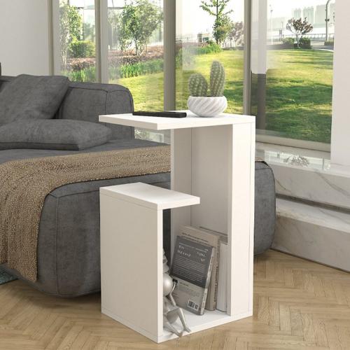 Τραπεζάκι βοηθητικό Rosana Megapap χρώμα λευκό 35x29,5x60εκ.