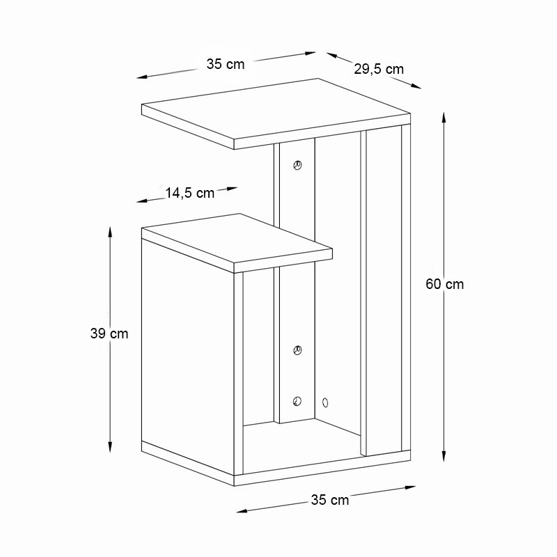 Τραπεζάκι βοηθητικό Rosana Megapap χρώμα μαύρο 35x29,5x60εκ. Τραπεζάκι βοηθητικό Rosana Megapap χρώμα μαύρο 35x29,5x60εκ.