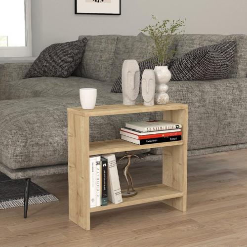 Τραπεζάκι βοηθητικό Silvanus Megapap χρώμα sapphire oak 51x17,5x49εκ.
