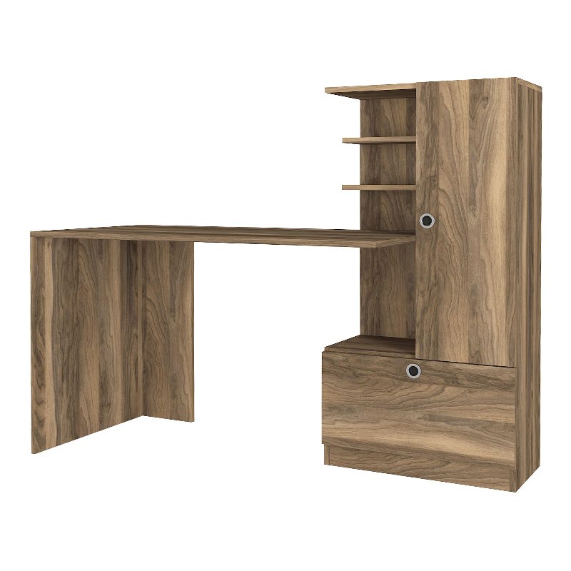 Γραφείο εργασίας Merino Megapap χρώμα καρυδί 149,5x61,8x120εκ. Γραφείο εργασίας Merino Megapap χρώμα καρυδί 149,5x61,8x120εκ.