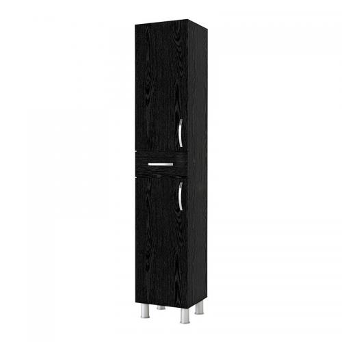 Ντουλάπι κουζίνας - μπάνιου Selina Megapap χρώμα sencron black 35x31x179εκ.
