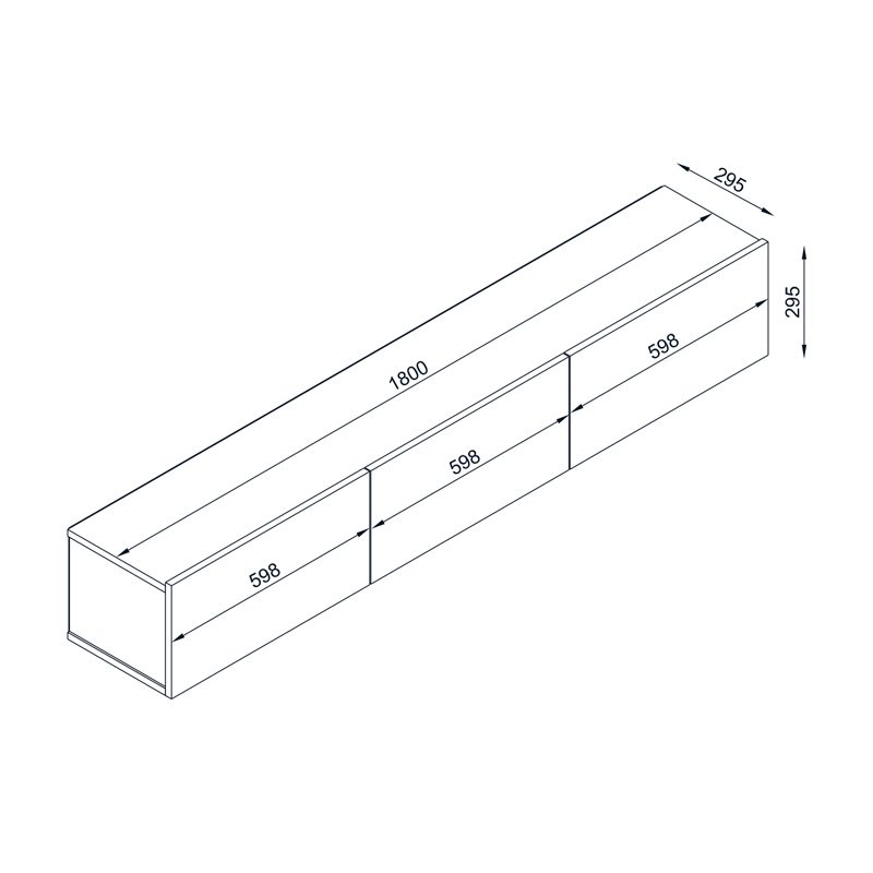 Έπιπλο τηλεόρασης επιτοίχιο Damla Megapap με LED χρώμα sapphire oak 180x29,5x29,5εκ. Έπιπλο τηλεόρασης επιτοίχιο Damla Megapap με LED χρώμα sapphire oak 180x29,5x29,5εκ.