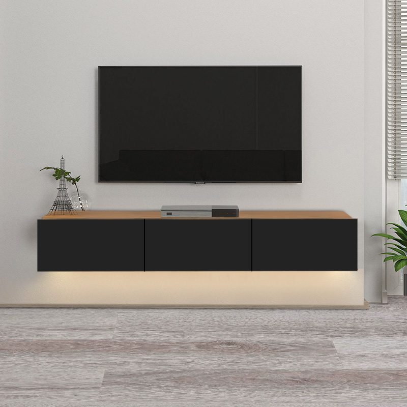 Έπιπλο τηλεόρασης επιτοίχιο Damla Megapap με LED χρώμα sapphire oak - μαύρο 180x29,5x29,5εκ. Έπιπλο τηλεόρασης επιτοίχιο Damla Megapap με LED χρώμα sapphire oak - μαύρο 180x29,5x29,5εκ.