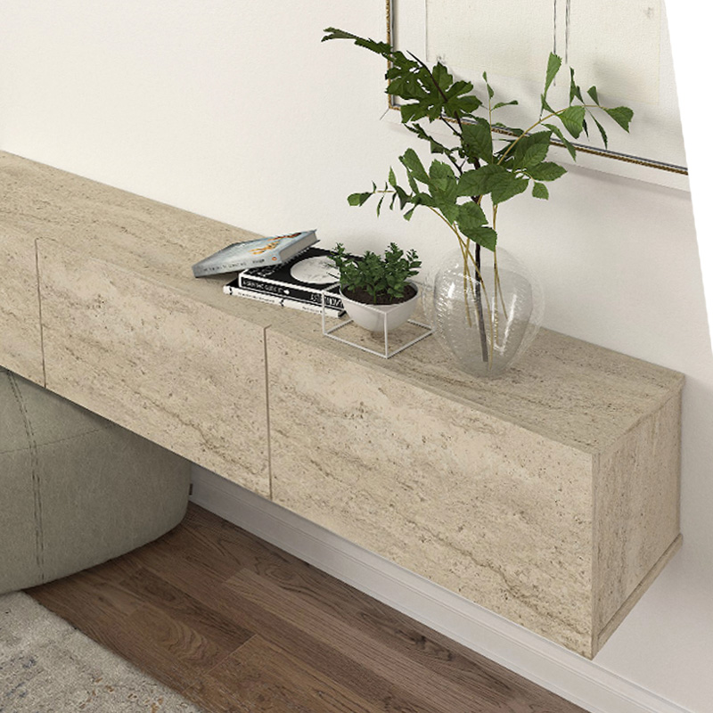 Έπιπλο τηλεόρασης επιτοίχιο Damla Megapap με LED χρώμα travertine 180x29,5x29,5εκ. Έπιπλο τηλεόρασης επιτοίχιο Damla Megapap με LED χρώμα travertine 180x29,5x29,5εκ.