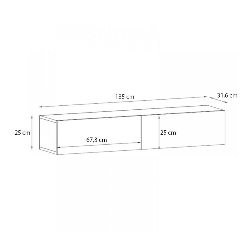 Έπιπλο τηλεόρασης επιτοίχιο Aristo Megapap με LED χρώμα sapphire oak 135x31,6x25εκ. Έπιπλο τηλεόρασης επιτοίχιο Aristo Megapap με LED χρώμα sapphire oak 135x31,6x25εκ.