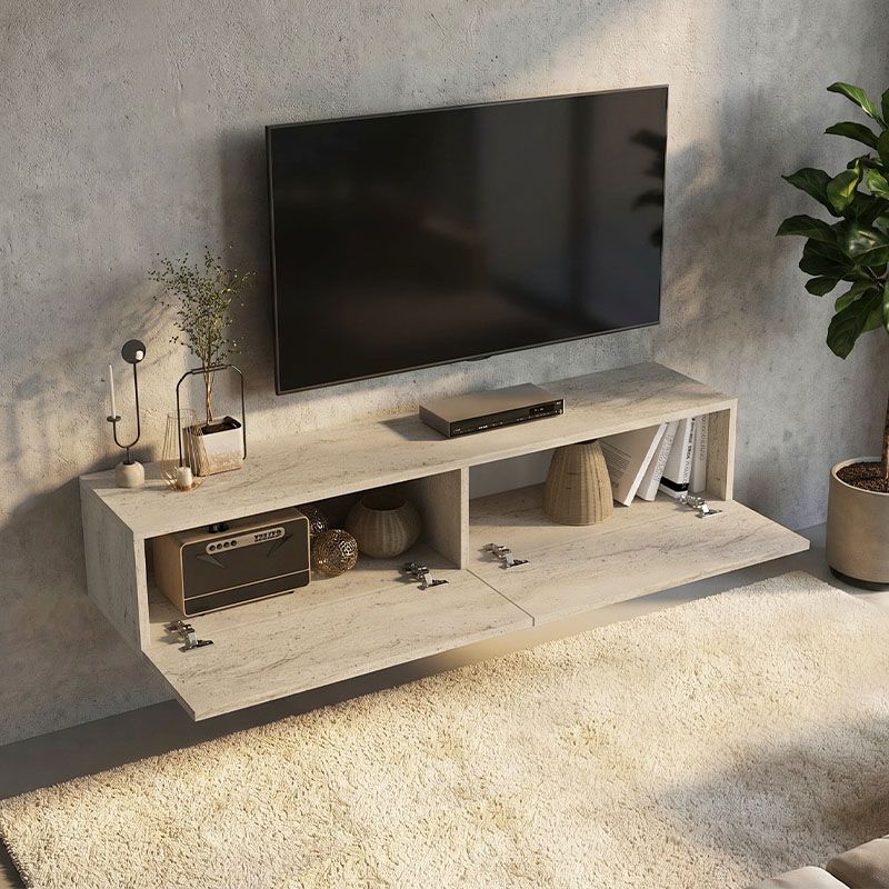 Έπιπλο τηλεόρασης επιτοίχιο Aristo Megapap με LED χρώμα travertine 135x31,6x25εκ.