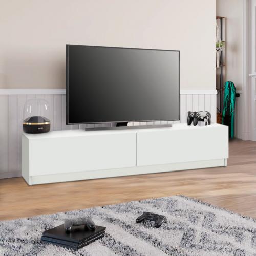 Έπιπλο τηλεόρασης Ahenk Megapap από μελαμίνη χρώμα λευκό 160x31,3x32,9εκ.