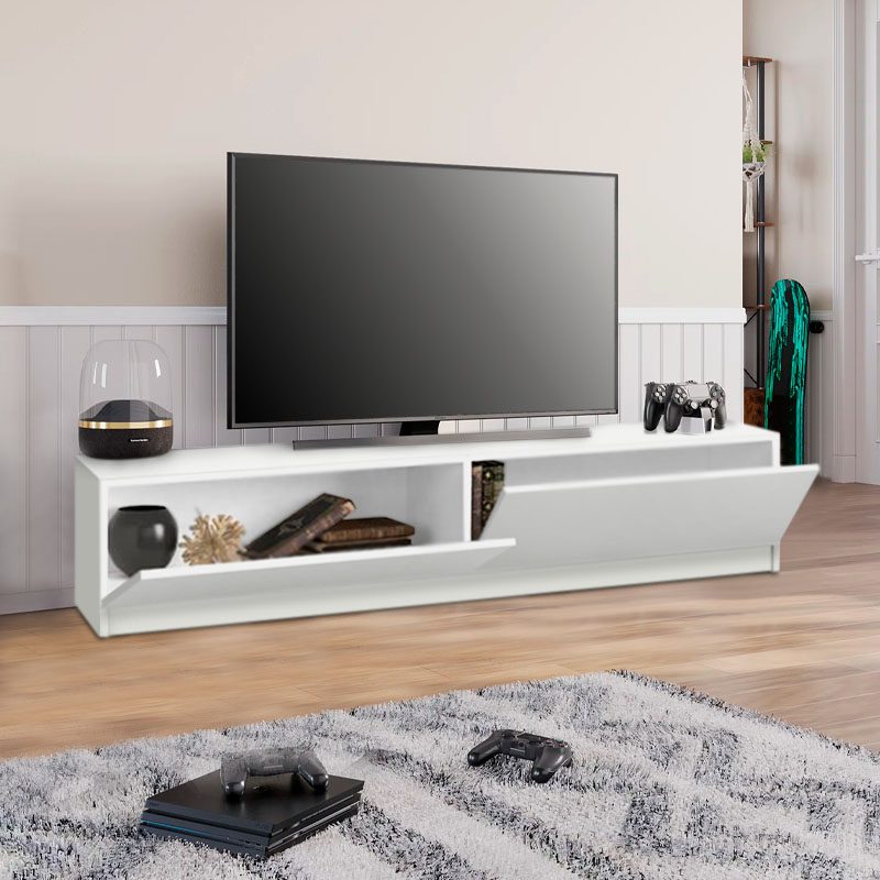Έπιπλο τηλεόρασης Ahenk Megapap χρώμα λευκό 160x31,3x32,9εκ.