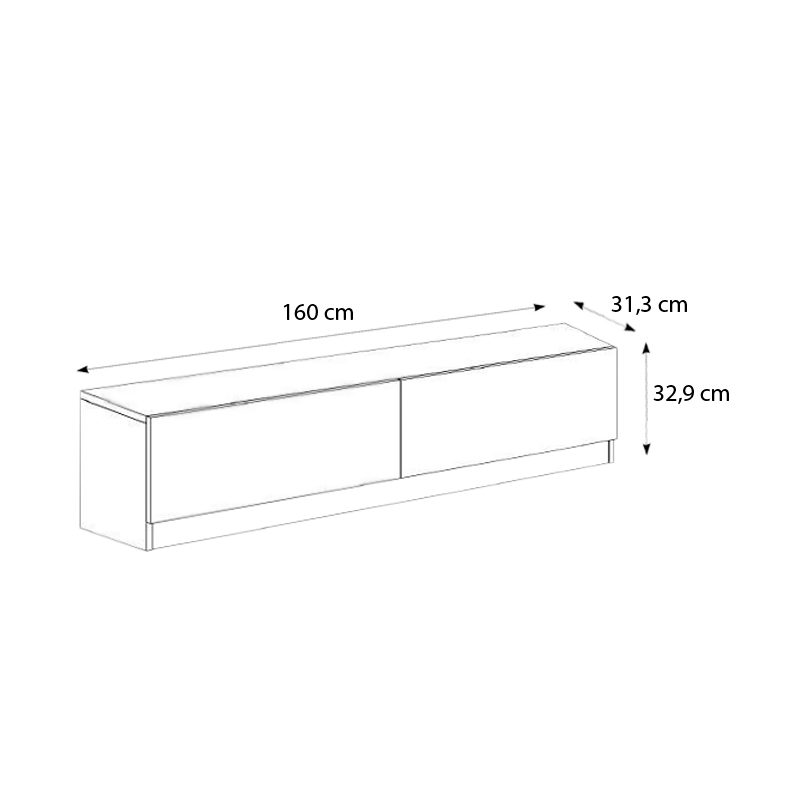 Έπιπλο τηλεόρασης Ahenk Megapap χρώμα λευκό 160x31,3x32,9εκ.