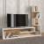 Έπιπλο τηλεόρασης Metehan Megapap χρώμα λευκό - sapphire oak 149,5x29,5x120εκ.