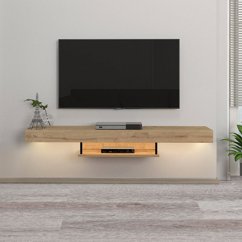 Έπιπλο τηλεόρασης επιτοίχιο Albares Megapap με LED χρώμα sapphire oak 150x29,6x22εκ. Έπιπλο τηλεόρασης επιτοίχιο Albares Megapap με LED χρώμα sapphire oak 150x29,6x22εκ.