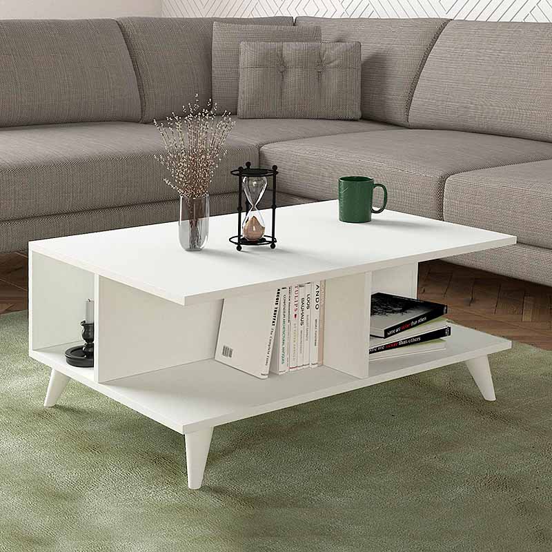 Τραπεζάκι σαλονιού Sedra Megapap χρώμα λευκό 90x60x38,6εκ. Τραπεζάκι σαλονιού Sedra Megapap χρώμα λευκό 90x60x38,6εκ.
