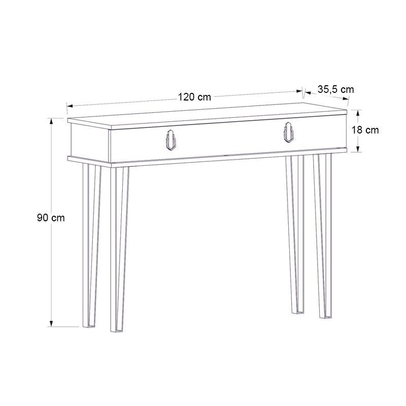 Κονσόλα Helsinki Megapap χρώμα καρυδί 120x35,5x90εκ. Κονσόλα Helsinki Megapap χρώμα καρυδί 120x35,5x90εκ.
