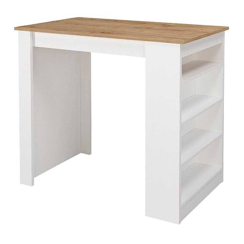 Τραπέζι μπαρ Monaco Megapap από μελαμίνη χρώμα λευκό - sapphire oak 120x51,6x101,8εκ. Τραπέζι μπαρ Monaco Megapap από μελαμίνη χρώμα λευκό - sapphire oak 120x51,6x101,8εκ.