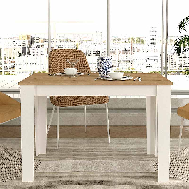 Τραπέζι Darlen Megapap χρώμα λευκό - sapphire oak 110x72x74εκ. Τραπέζι Darlen Megapap χρώμα λευκό - sapphire oak 110x72x74εκ.