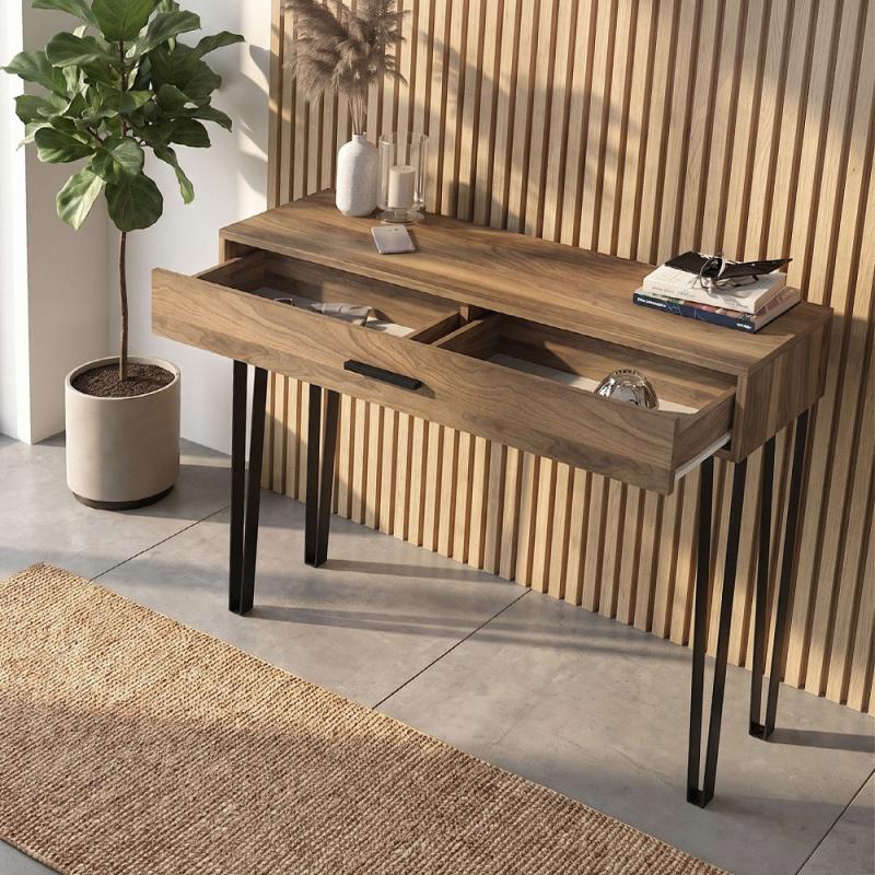 Κονσόλα Rochel Megapap χρώμα καρυδί 120x35x89,8εκ. Κονσόλα Rochel Megapap χρώμα καρυδί 120x35x89,8εκ.