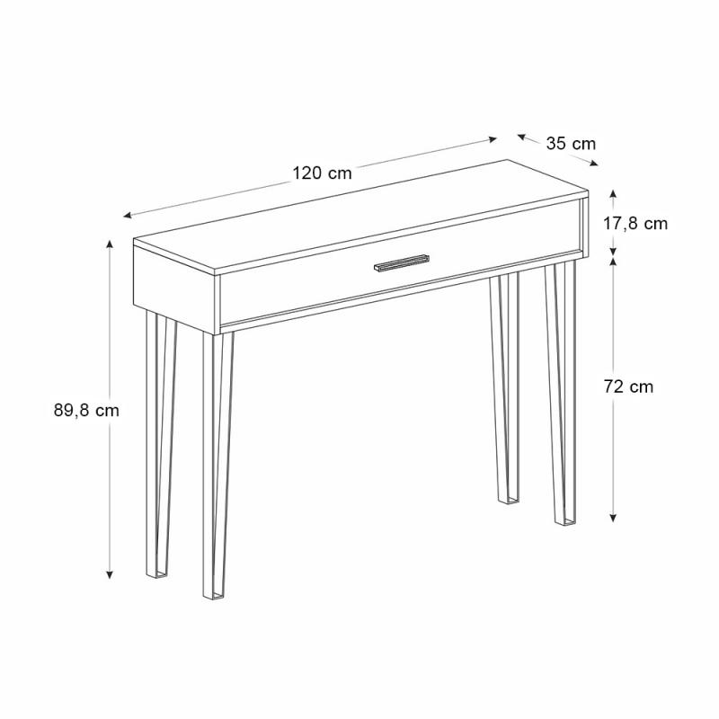 Κονσόλα Rochel Megapap χρώμα καρυδί 120x35x89,8εκ. Κονσόλα Rochel Megapap χρώμα καρυδί 120x35x89,8εκ.