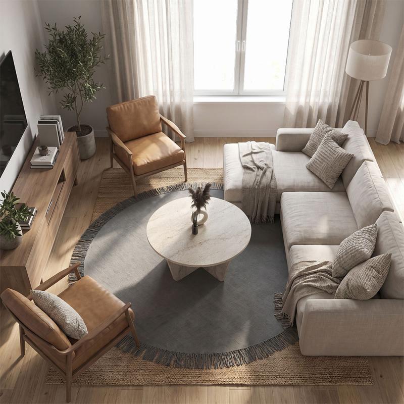 Τραπεζάκι σαλονιού Lagerta Megapap χρώμα travertine Ø75x35εκ. Τραπεζάκι σαλονιού Lagerta Megapap χρώμα travertine Ø75x35εκ.