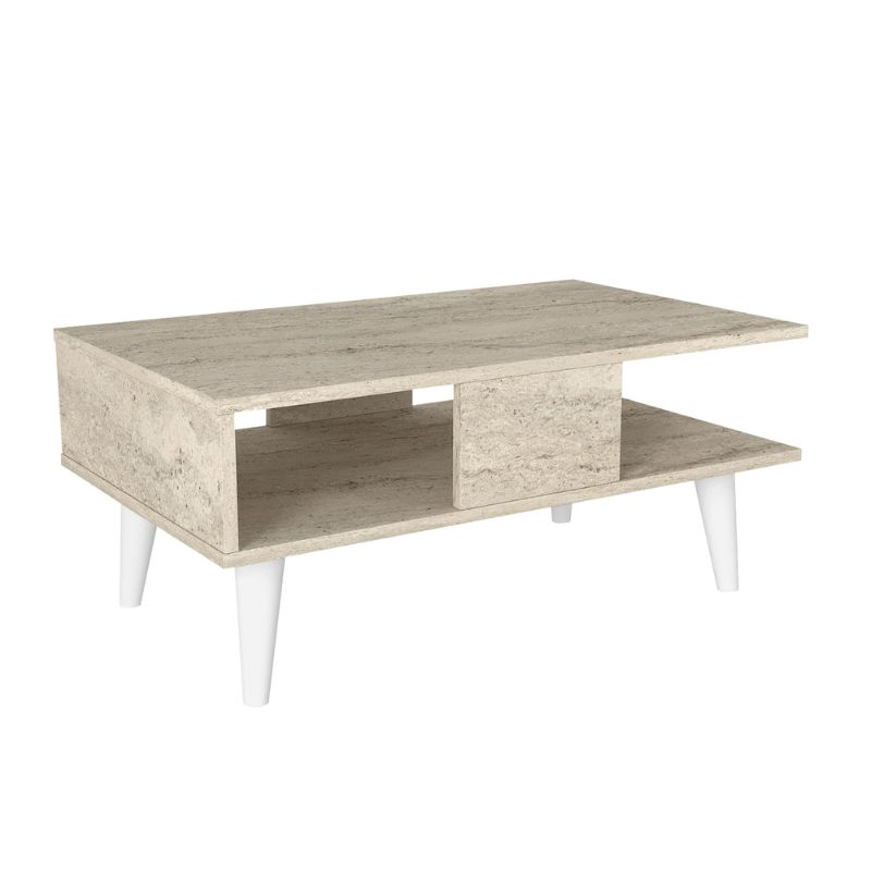 Τραπεζάκι σαλονιού Andros Megapap χρώμα travertine 90x54x39,6εκ. Τραπεζάκι σαλονιού Andros Megapap χρώμα travertine 90x54x39,6εκ.