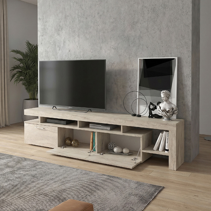 Έπιπλο τηλεόρασης Acnes Megapap χρώμα travertine 220x40x52εκ. Έπιπλο τηλεόρασης Acnes Megapap χρώμα travertine 220x40x52εκ.