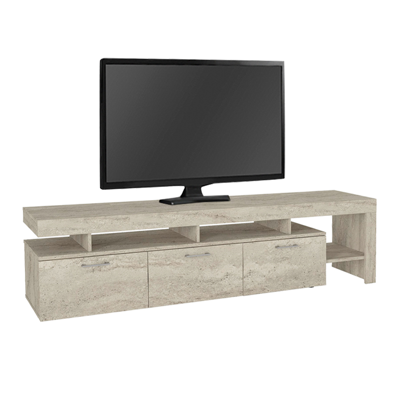 Έπιπλο τηλεόρασης Acnes Megapap χρώμα travertine 220x40x52εκ. Έπιπλο τηλεόρασης Acnes Megapap χρώμα travertine 220x40x52εκ.