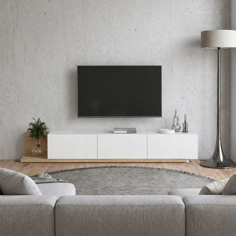 Έπιπλο τηλεόρασης Enstey Megapap επεκτεινόμενο χρώμα sapphire oak - λευκό 260x41,8x33,5εκ. Έπιπλο τηλεόρασης Enstey Megapap επεκτεινόμενο χρώμα sapphire oak - λευκό 260x41,8x33,5εκ.