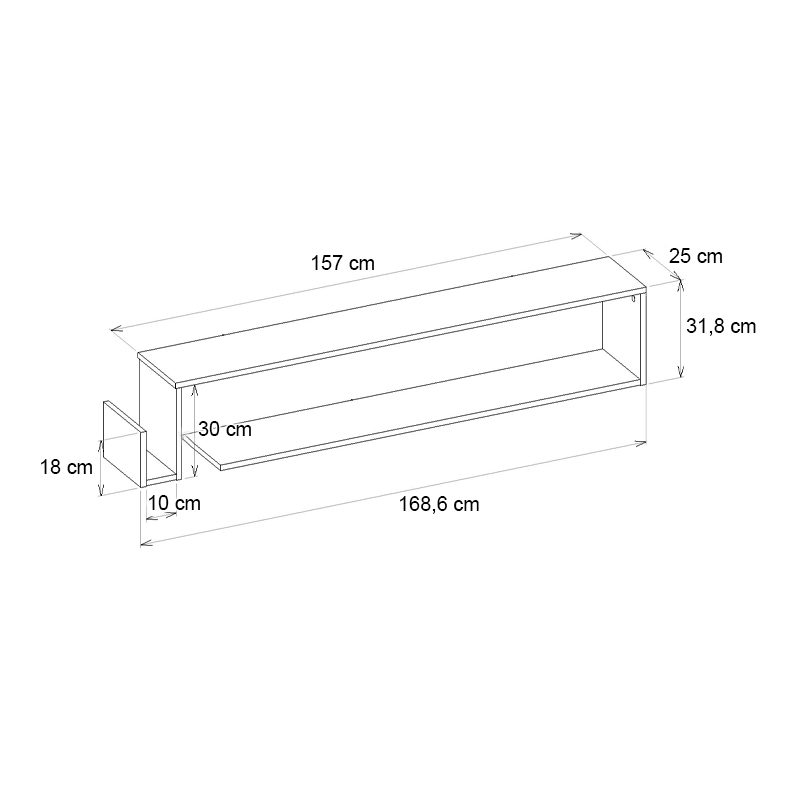 Έπιπλο τηλεόρασης επιτοίχιο Regnar Megapap χρώμα rebab 168,6x25x31,8εκ. Έπιπλο τηλεόρασης επιτοίχιο Regnar Megapap χρώμα rebab 168,6x25x31,8εκ.