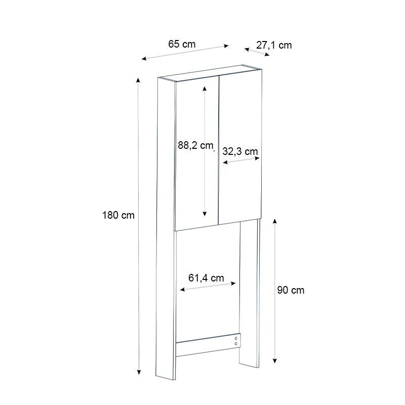 Έπιπλο πλυντηρίου Romme Megapap χρώμα sepet oak 65x27,1x180εκ. Έπιπλο πλυντηρίου Romme Megapap χρώμα sepet oak 65x27,1x180εκ.