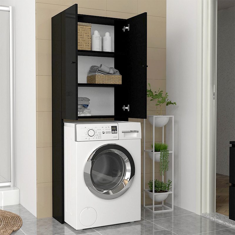 Έπιπλο πλυντηρίου Romme Megapap χρώμα μαύρο 65x27,1x180εκ. Έπιπλο πλυντηρίου Romme Megapap χρώμα μαύρο 65x27,1x180εκ.